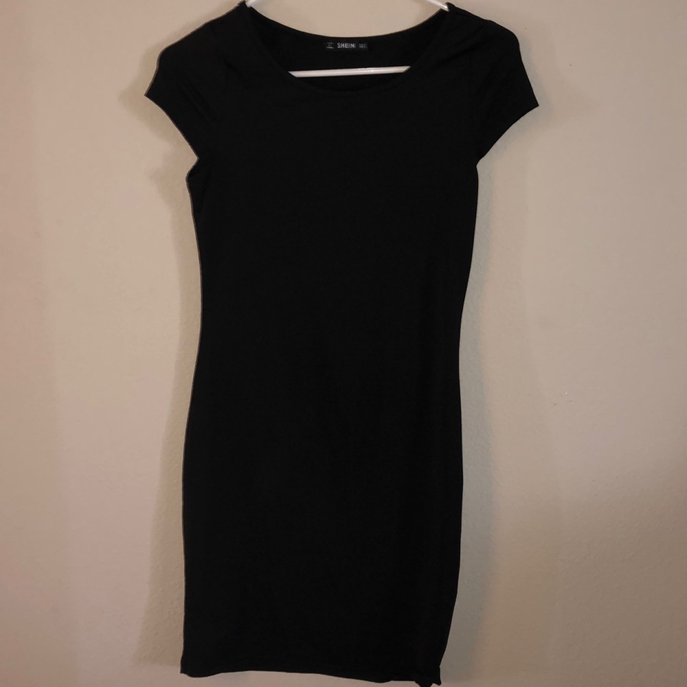 black tight dress